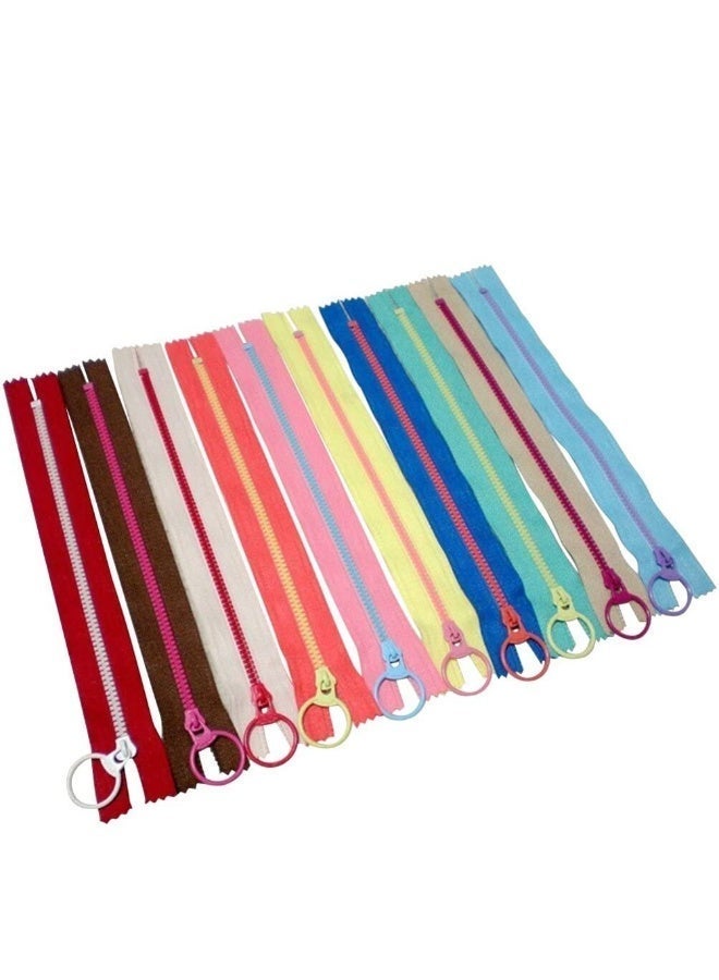 Mordely Resin Zipper for DIY Bags, Closed-End, 40cm, Color-Blocked Blue & Red - Image 2